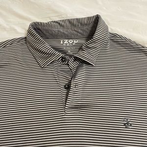 Men’s golf shirt Izod with stretch xl gray black striped polo